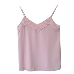 Women Sz S Pink Feminine Dainty Fairy Y2K Flowy Pleats Lined Camisole Top